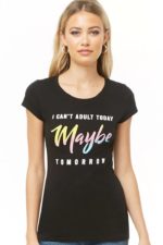 I Cant Adult Graphic Tee SMALL,BLACK/MULTI