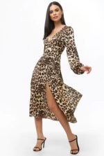 Leopard Print Wrap Dress